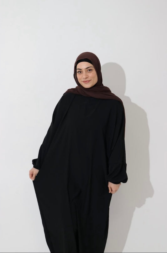 Black Cuff Sleeve Abaya